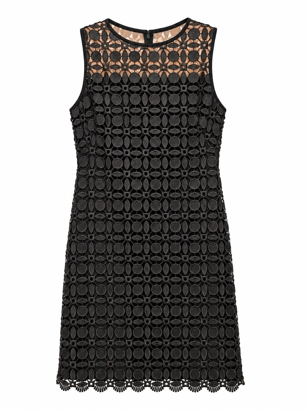 Lauren Ralph Lauren Size 12 Black Guipure Lace Sleeveless Cocktail Shift Dress